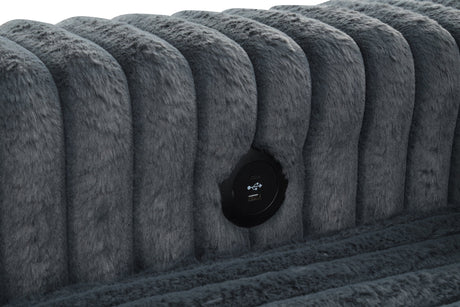 Forever Charcoal Sectional with Pull-Out Bed from Happy Homes - Luna Furniture