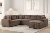 Forever Mocha Sectional with Pull-Out Bed from Happy Homes - Luna Furniture