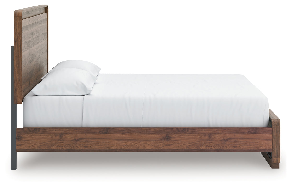 Fortlorn Walnut Brown California King Panel Bed from Ashley Furniture - Luna Furniture