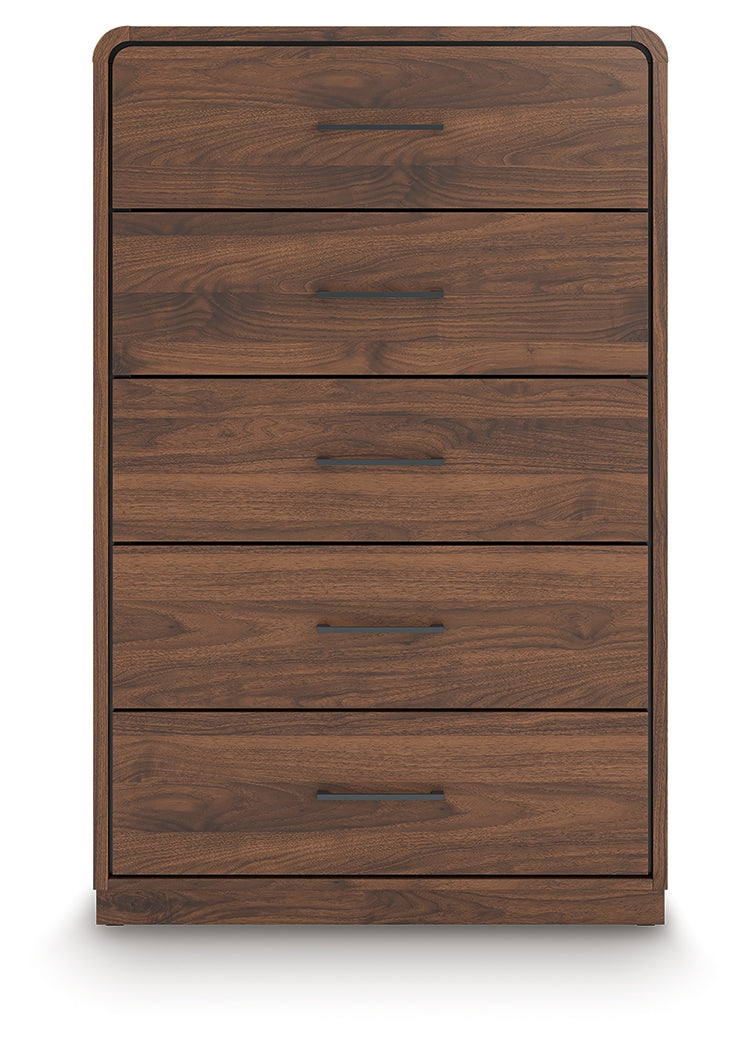 Fortlorn Walnut Brown Chest of Drawers from Ashley Furniture - Luna Furniture