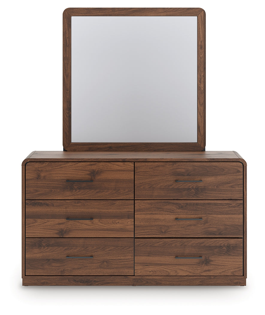 Fortlorn Walnut Brown Dresser and Mirror from Ashley Furniture - Luna Furniture
