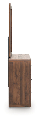 Fortlorn Walnut Brown Dresser and Mirror from Ashley Furniture - Luna Furniture