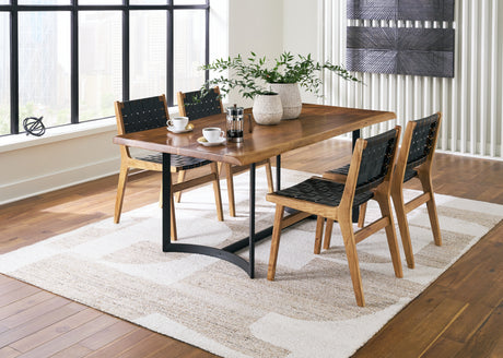 Fortmaine Brown/Black Dining Table and 4 Chairs from Ashley - Luna Furniture