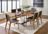 Fortmaine Brown/Black Dining Table and 6 Chairs from Ashley - Luna Furniture