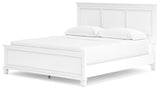 Fortman California King Panel Bed with Mirrored Dresser, Chest and Nightstand in White from Ashley - Luna Furniture