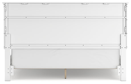 Fortman California King Panel Bed with Mirrored Dresser and Chest in White from Ashley - Luna Furniture
