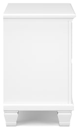 Fortman Full Panel Bed with Mirrored Dresser and 2 Nightstands in White from Ashley - Luna Furniture