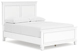 Fortman Full Panel Bed with Mirrored Dresser and Chest in White from Ashley - Luna Furniture