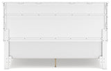 Fortman King Panel Bed with Mirrored Dresser, Chest and 2 Nightstands in White from Ashley - Luna Furniture
