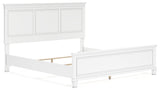 Fortman King Panel Bed with Mirrored Dresser and Chest in White from Ashley - Luna Furniture