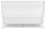 Fortman King Panel Bed with Mirrored Dresser and Chest in White from Ashley - Luna Furniture