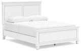 Fortman Queen Panel Bed with Mirrored Dresser and 2 Nightstands in White from Ashley - Luna Furniture