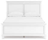 Fortman Queen Panel Bed with Mirrored Dresser and 2 Nightstands in White from Ashley - Luna Furniture