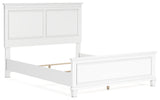Fortman Queen Panel Bed with Mirrored Dresser and Chest in White from Ashley - Luna Furniture
