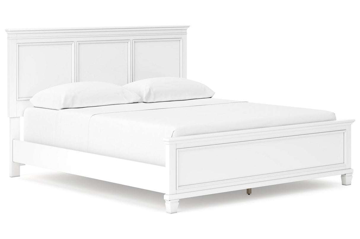 Fortman White California King Panel Bed from Ashley Furniture - Luna Furniture