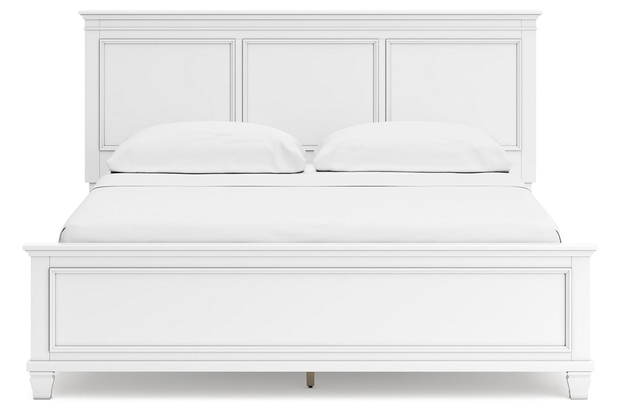 Fortman White California King Panel Bed from Ashley Furniture - Luna Furniture