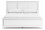 Fortman White California King Panel Bed from Ashley Furniture - Luna Furniture