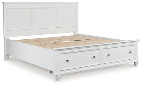 Fortman White California King Panel Storage Bed from Ashley - Luna Furniture