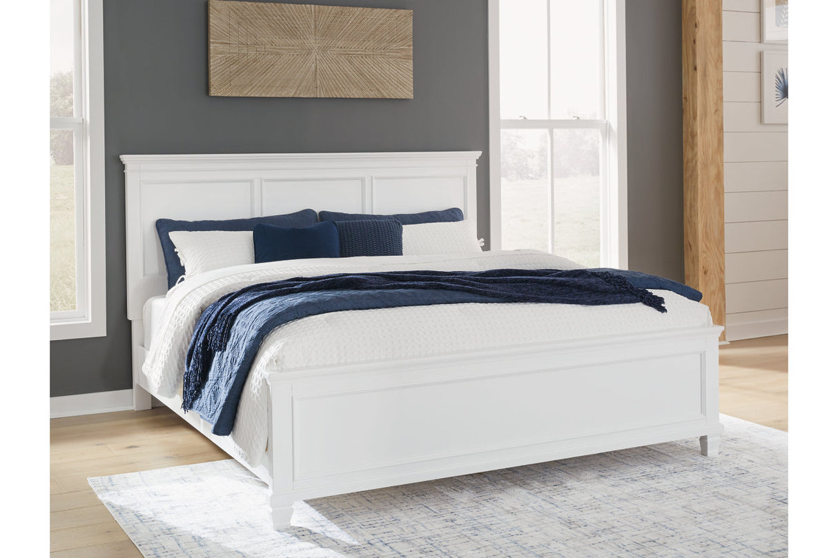 Fortman White King Panel Bed from Ashley - Luna Furniture