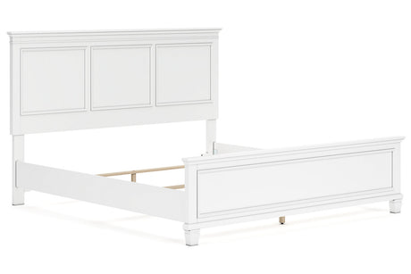 Fortman White King Panel Bed from Ashley - Luna Furniture