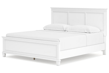 Fortman White King Panel Bed from Ashley - Luna Furniture