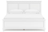 Fortman White King Panel Bed from Ashley - Luna Furniture