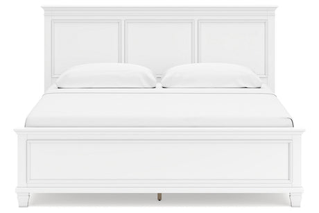 Fortman White King Panel Bed from Ashley - Luna Furniture