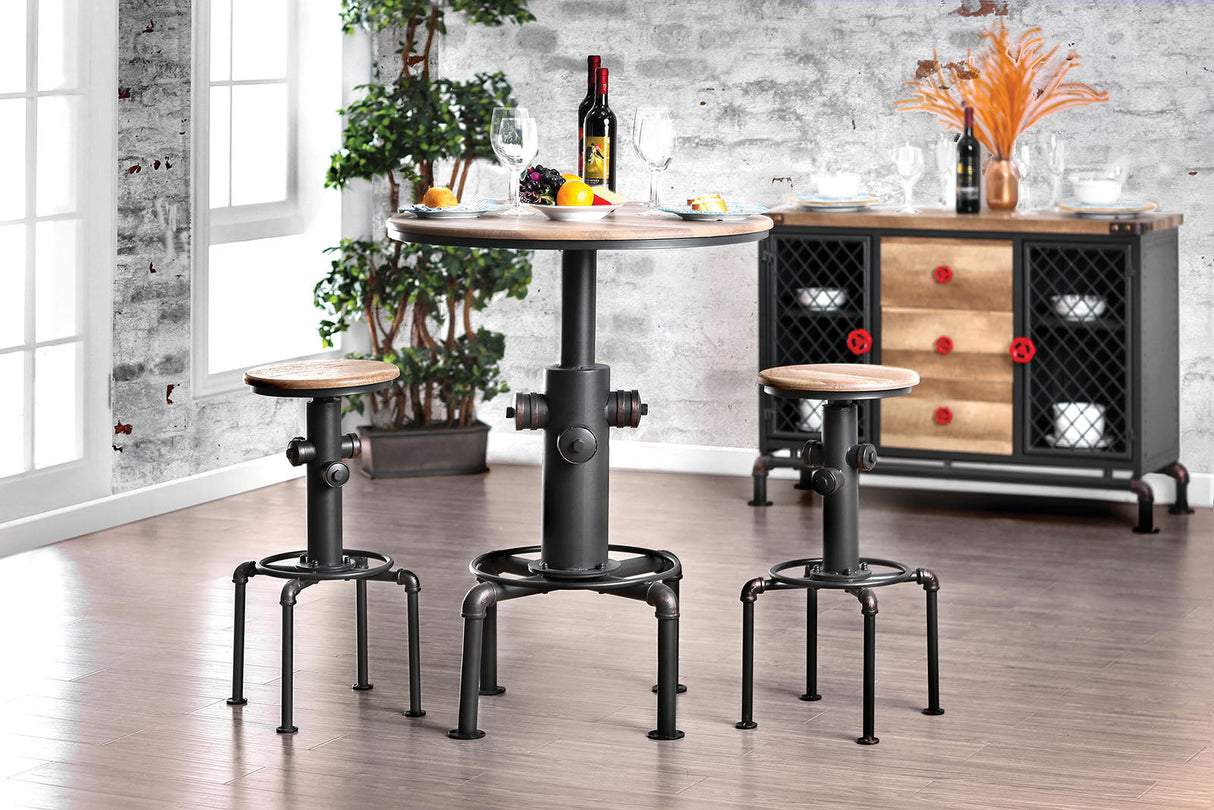 Foskey Antique Black/Natural Tone Bar Chair from Furniture of America - Luna Furniture