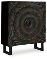 Fosterman Distressed Black Accent Cabinet from Ashley - Luna Furniture