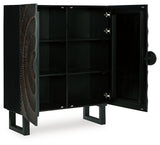 Fosterman Distressed Black Accent Cabinet from Ashley - Luna Furniture