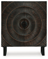 Fosterman Distressed Black Accent Cabinet from Ashley - Luna Furniture