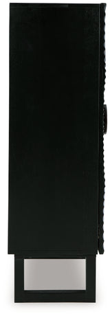 Fosterman Distressed Black Accent Cabinet from Ashley - Luna Furniture