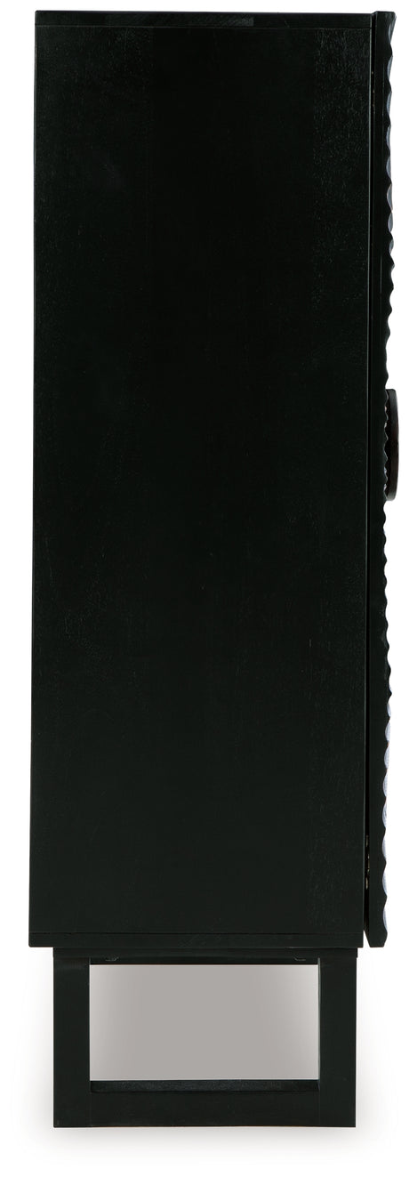 Fosterman Distressed Black Accent Cabinet from Ashley - Luna Furniture