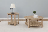 Fowler Natural 2-Piece Round Coffee and End Table Set from Coaster - Luna Furniture