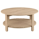 Fowler Natural 2-Piece Round Coffee and End Table Set from Coaster - Luna Furniture