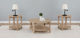 Fowler Natural 3-Piece Round Coffee and End Table Set from Coaster - Luna Furniture