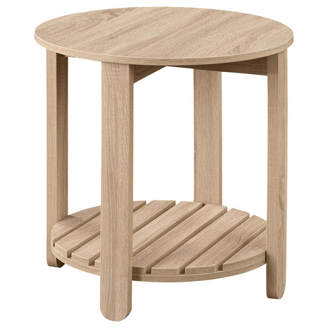 Fowler Natural 3-Piece Round Coffee and End Table Set from Coaster - Luna Furniture