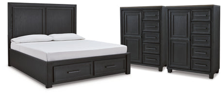 Foyland King Panel Storage Bed and 2 Chests from Ashley - Luna Furniture