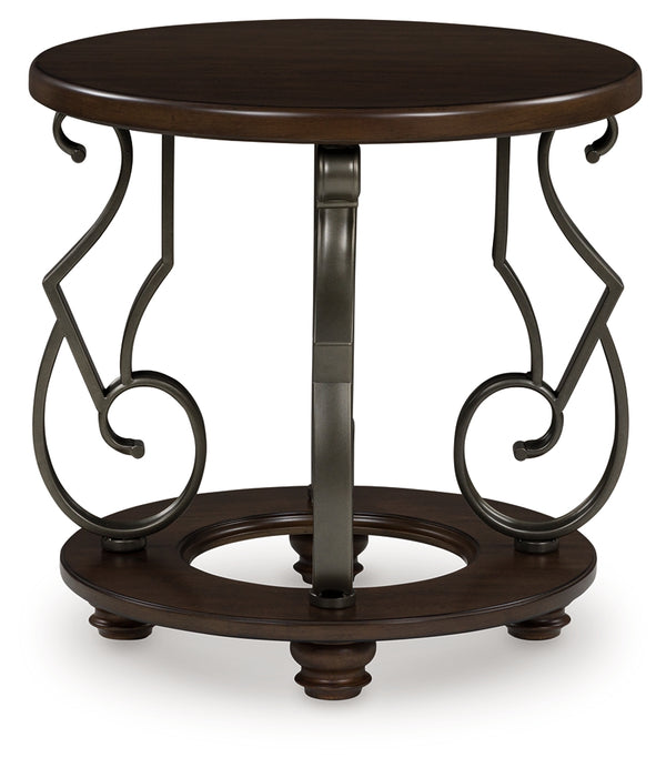 Frallyn Dark Brown End Table
