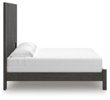 Fraluna King Panel Bed with Mirrored Dresser, Chest and 2 Nightstands in Charcoal from Ashley Furniture - Luna Furniture