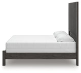 Fraluna King Panel Bed with Mirrored Dresser, Chest and 2 Nightstands in Charcoal from Ashley Furniture - Luna Furniture