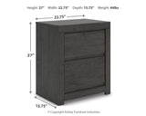 Fraluna King Panel Bed with Mirrored Dresser and Nightstand in Charcoal from Ashley Furniture - Luna Furniture