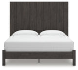 Fraluna King Panel Bed with Mirrored Dresser in Charcoal from Ashley Furniture - Luna Furniture