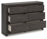 Fraluna King Panel Storage Bed with Dresser and Nightstand in Charcoal from Ashley Furniture - Luna Furniture