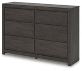 Fraluna King Panel Storage Bed with Dresser and Nightstand in Charcoal from Ashley Furniture - Luna Furniture