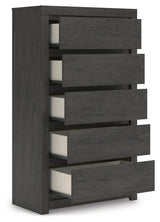 Fraluna Queen Panel Bed with Mirrored Dresser, Chest and Nightstand in Charcoal from Ashley Furniture - Luna Furniture