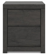 Fraluna Queen Panel Bed with Mirrored Dresser, Chest and Nightstand in Charcoal from Ashley Furniture - Luna Furniture