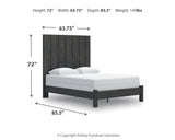 Fraluna Queen Panel Bed with Mirrored Dresser and Nightstand in Charcoal from Ashley Furniture - Luna Furniture