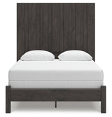 Fraluna Queen Panel Bed with Mirrored Dresser in Charcoal from Ashley Furniture - Luna Furniture