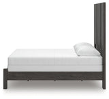 Fraluna Queen Panel Bed with Mirrored Dresser in Charcoal from Ashley Furniture - Luna Furniture